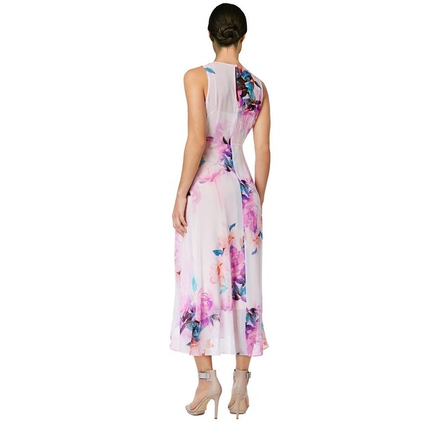 calvin klein high low floral dress
