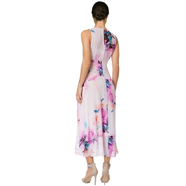 calvin klein floral high low dress