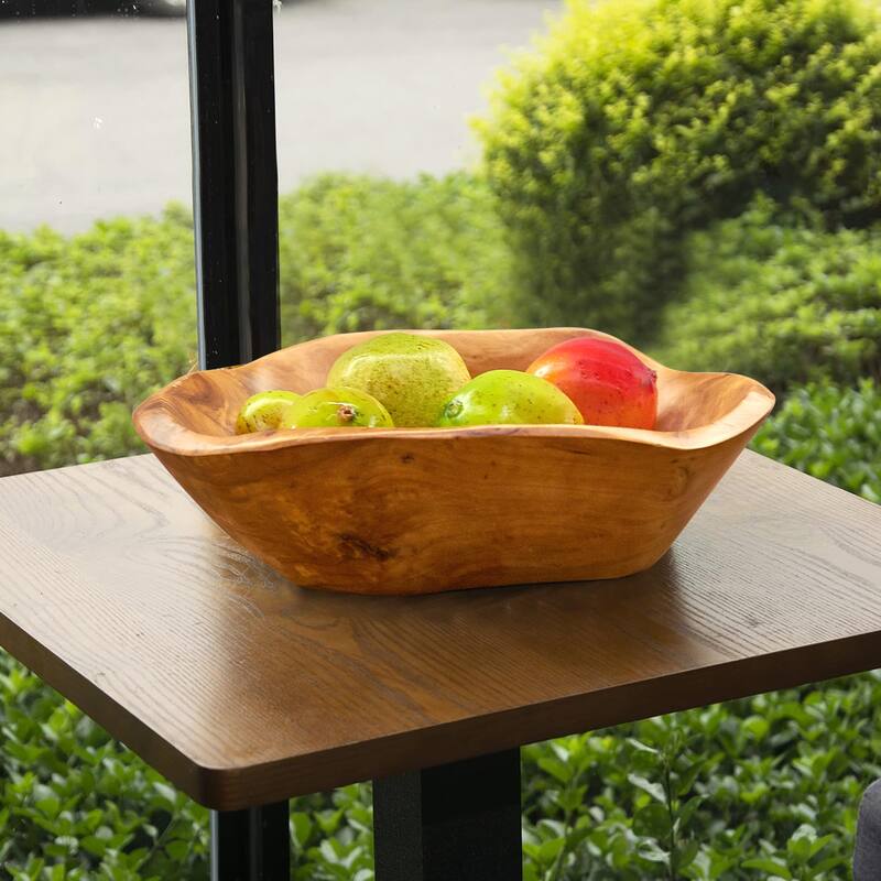 Greenage Cedar Fruit Bowl, Wooden Storage Natural Crafts Serving Bowls