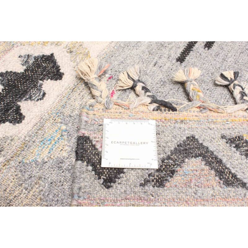 ECARPETGALLERY Flat-Weave Ankara FW Grey Wool Kilim - 5'3 x 7'7