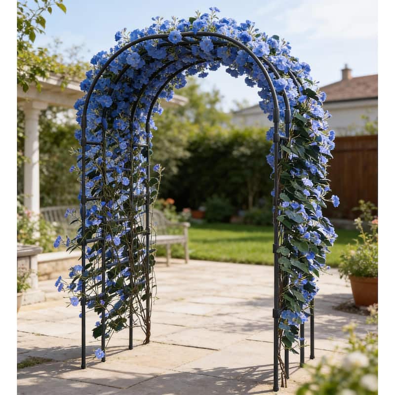 7.2 Feet Tall Garden Arch Trellis, for Climbing Plants - Black