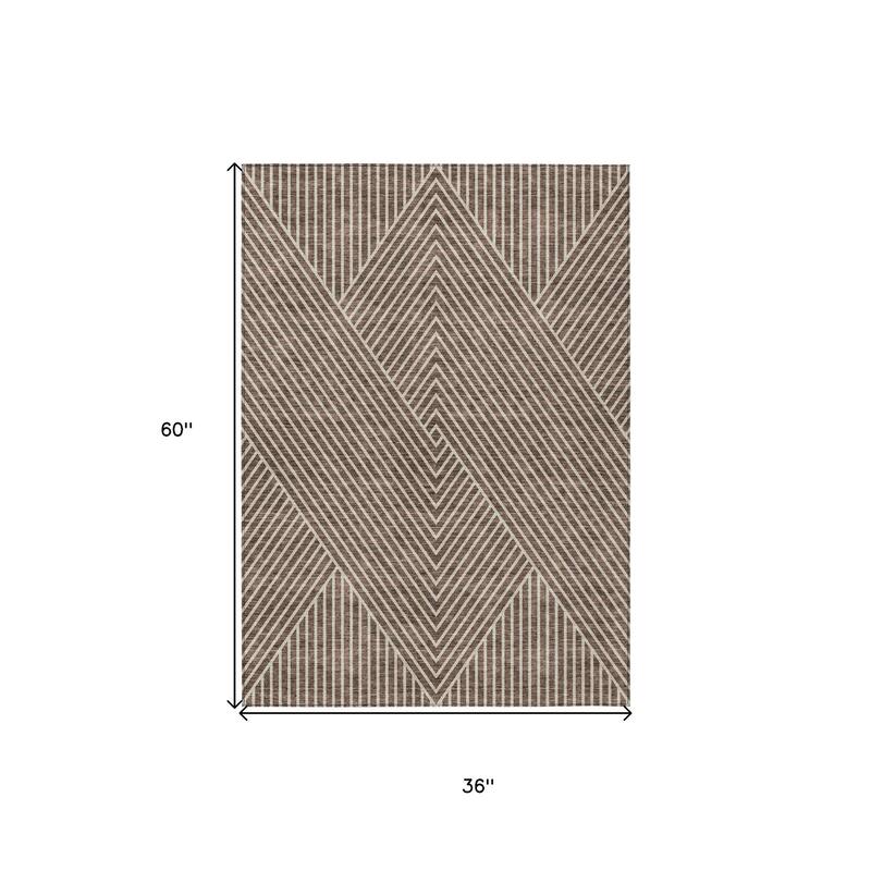 HomeRoots Geometric Transitional Rectangle Outdoor Rug