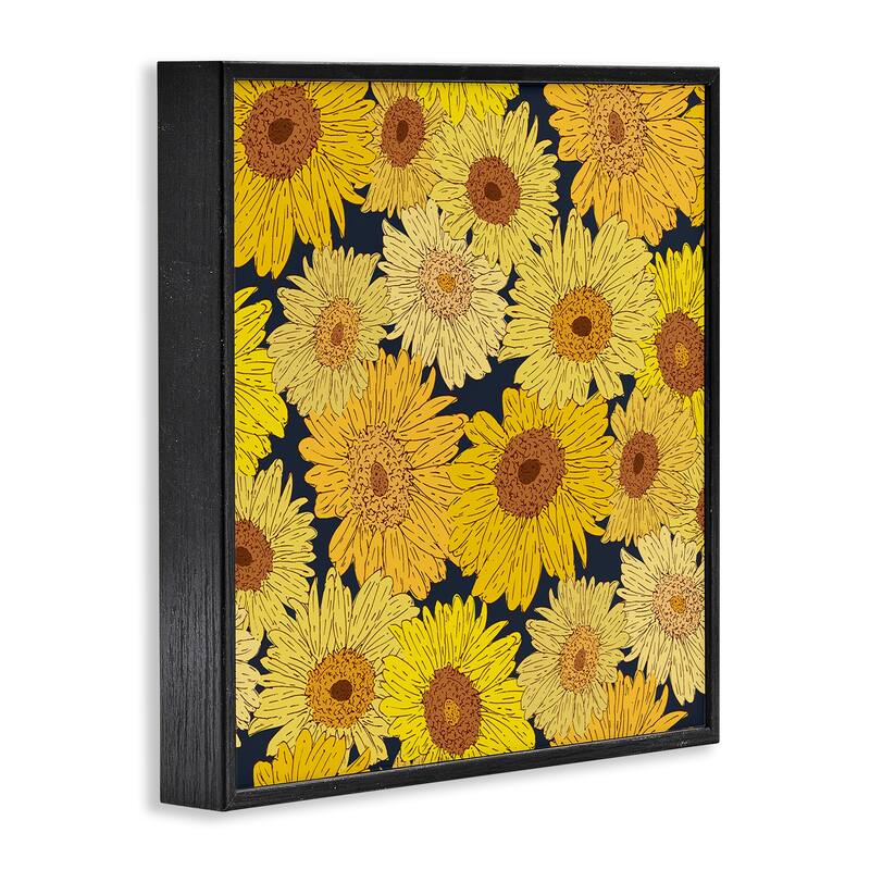 Stupell Charming Country Sunflowers Pattern Framed Giclee Art Design By Sazerelli Designs