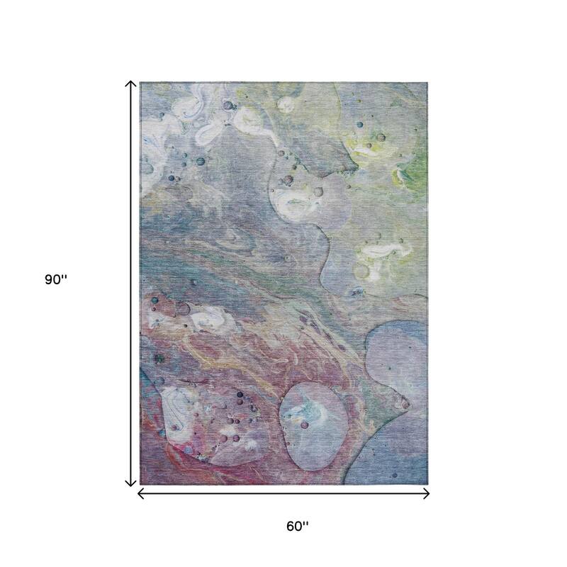 HomeRoots Abstract Transitional Rectangle Outdoor Rug