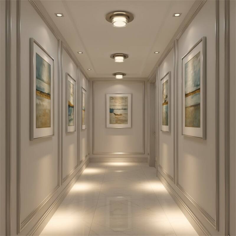 12 inch Square Chrome Integrated LED Flush Mount