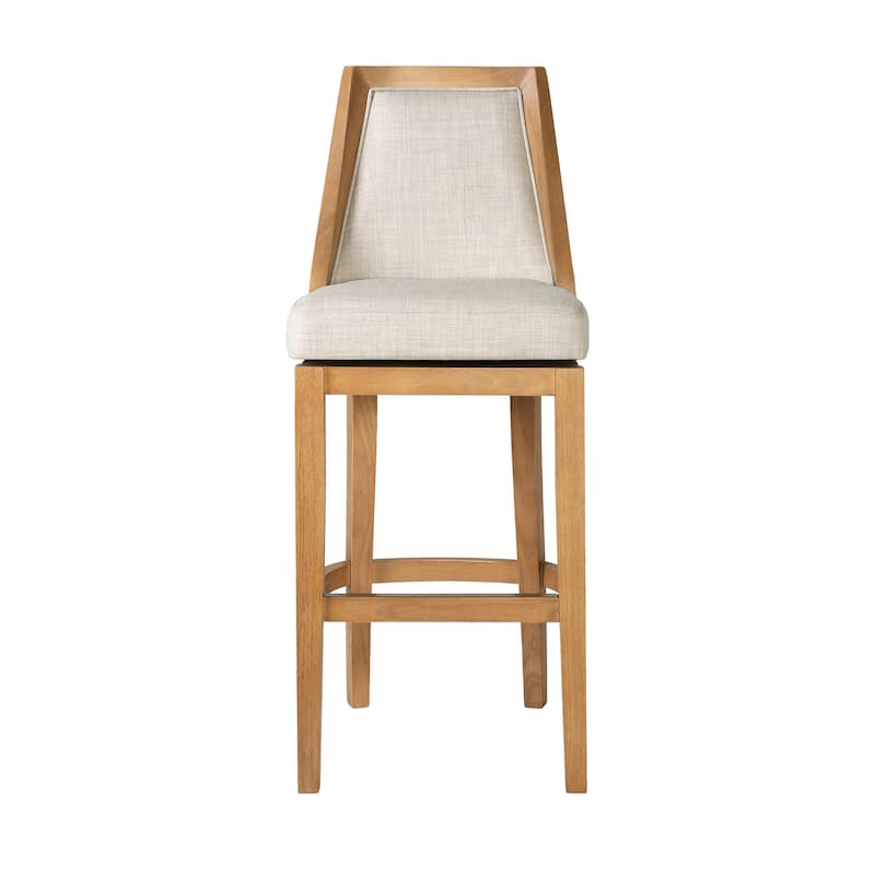 Ellis Bar Stool with Solid Wood Frame and Upholstered Seat and Back