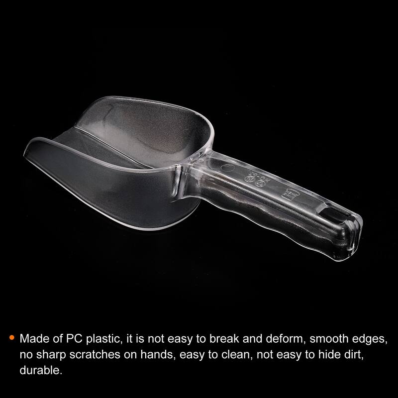 Ice Scoop, 9.45x2.36" Small Ice Maker Flour Cereal Sugar Handle Shovel - Clear