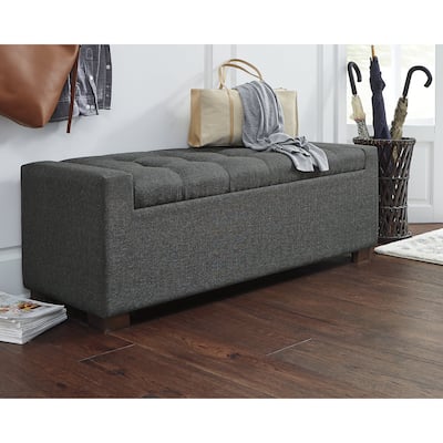 Cortwell Casual Gray Storage Bench - 54"W x 18"D x 18"H