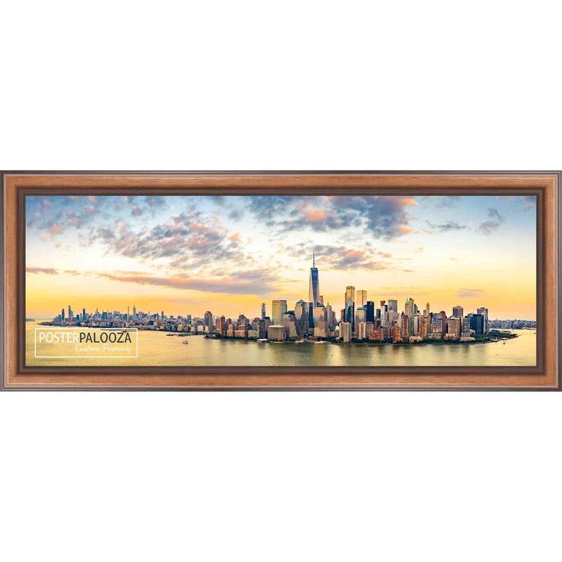 24x8 Traditional Walnut Complete Wood Picture Frame with UV Acrylic, Foam Board Backing, & Hardware - Brown