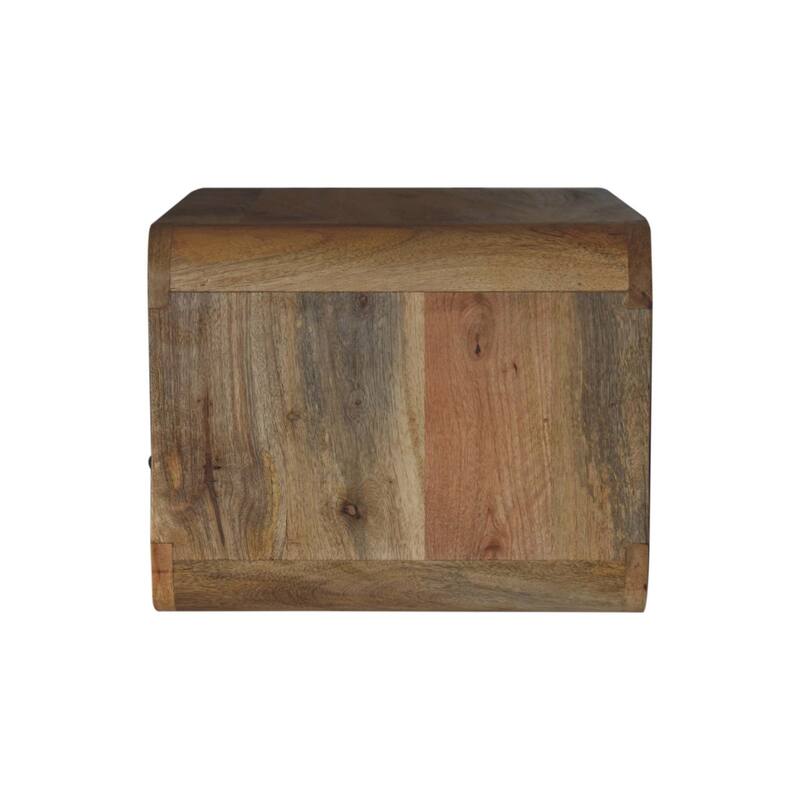 Artisan Furniture Solid Wood Large Oak-ish Curve Upper Slot Floating Bedside