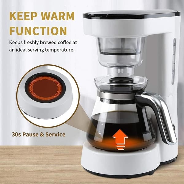 5 Cups Small Drip Coffee Maker with Reusable Filter Coffee Pot - Bed Bath &  Beyond - 35569107