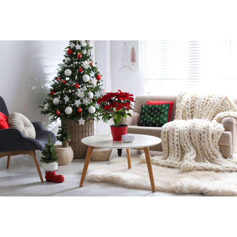 Patterned Trees Winter Soft Spun Polyester Decorative Throw Pillow