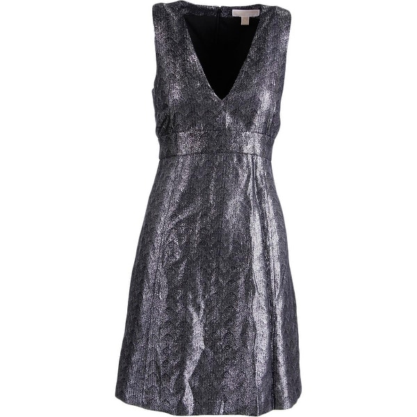 MICHAEL Michael Kors Womens Cocktail Dress Metallic Sleeveless