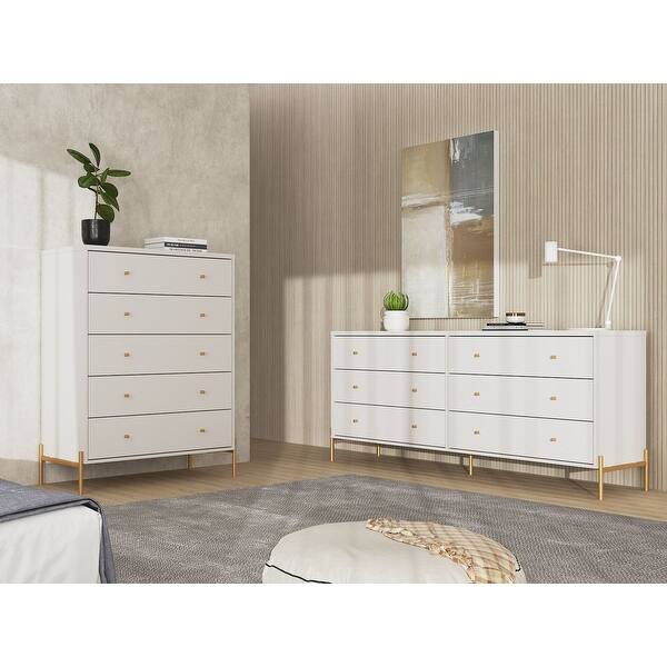 Manhattan Comfort Jasper Full Extension Tall Dresser and Double Wide  Dresser Set of 2 - Bed Bath & Beyond - 36787659