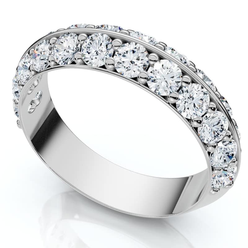 Certified 1 1/3Ct Diamond Wedding Band Gold or Platinum Lab Grown