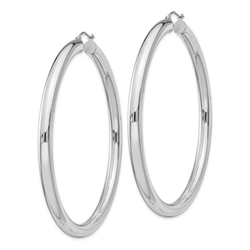 Curata 925 Sterling Silver 72x5mm Polished Hoop Earrings
