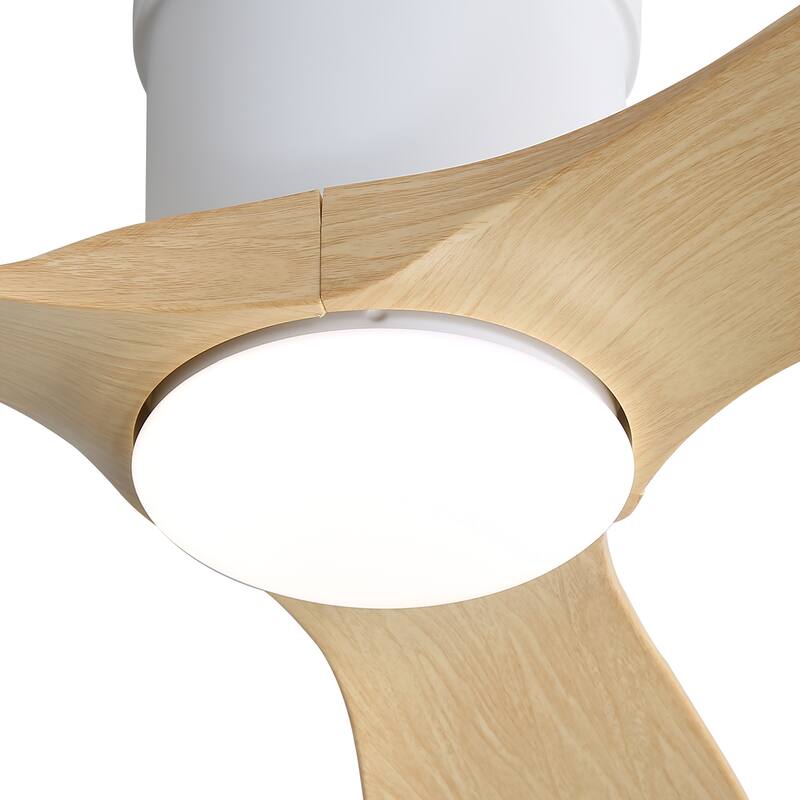 Sofucor 52 Inch Low Profile Flush Mount Ceiling Fan With Light and Remote,3-ABS Blades Smart Optional,Reversible DC Motor