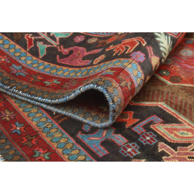 Fine Vintage Distressed Berat Navy/Rust Runner - 3'2" x 9'8"