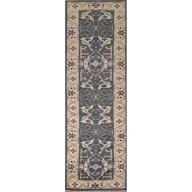 Transitional Oushak Oriental Runner Rug Handmade Wool Carpet - 2'6"x 9'11"