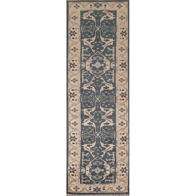 Transitional Oushak Oriental Runner Rug Handmade Wool Carpet - 2'6"x 9'11"