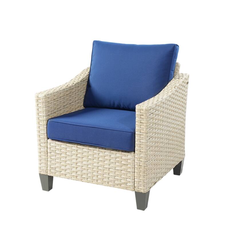 HOOOWOOO Outdoor Patio 7-piece Furniture Rattan Curved Backrest Seating Set
