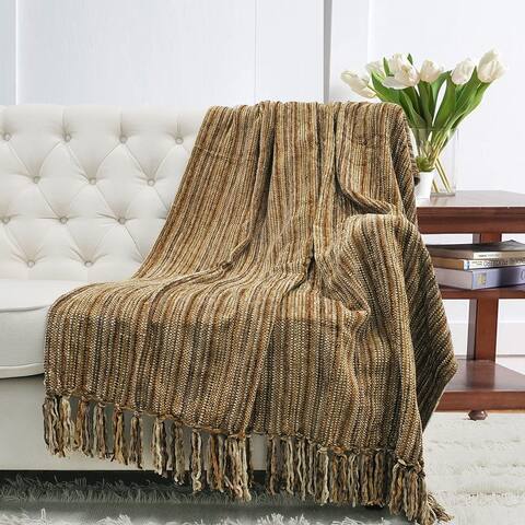 Multi Color Crystal Chenille Throw Blanket