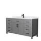 preview thumbnail 9 of 48, Beckett 66 Inch Single Vanity, Cultured Marble Top Dark Gray, Black Trim, White Cultured Marble Top