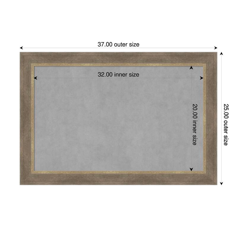 Amanti Art Driftwood Tan Framed Magnetic Board - 37 x 25 in