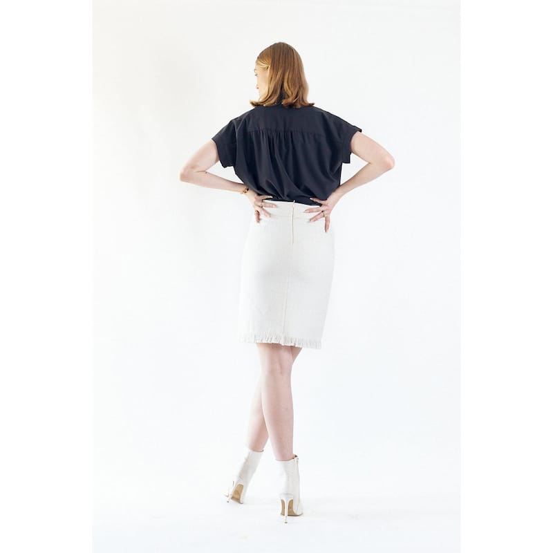 Luxe White Mini Tweed Skirt