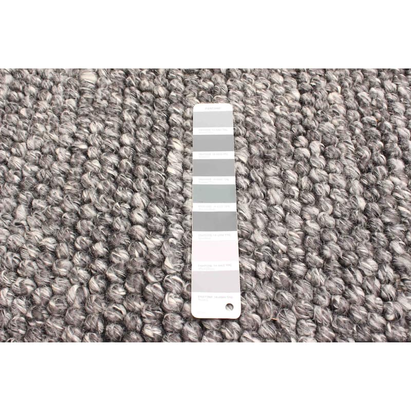 ECARPETGALLERY Braid weave Sienna Dark Grey Wool Rug - 5'3 x 7'5