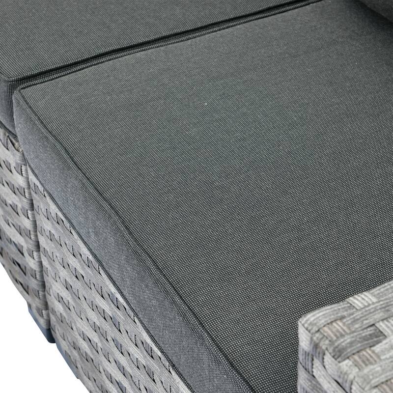 HOOOWOOO 12-Piece Rattan Outdoor Patio Furniture Modular Wide Armrest Sectional Set