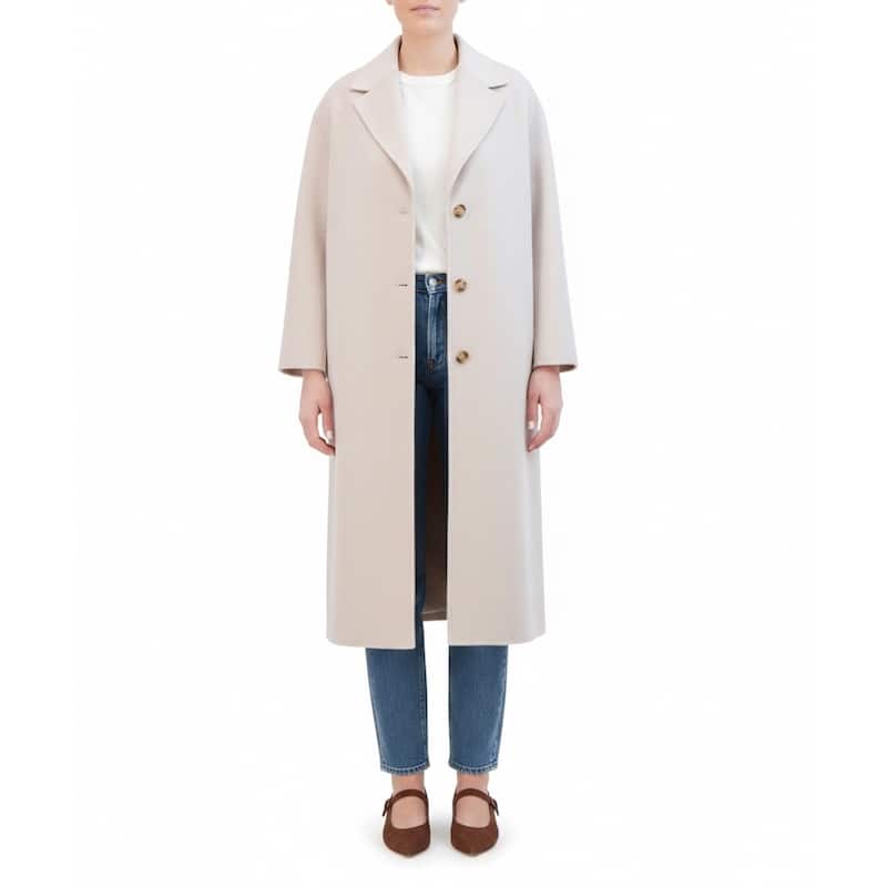 Rebecca Minkoff Relaxed Wool Blend Coat - S - Stone