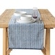 preview thumbnail 28 of 91, Over&back Hand-Blocked Printed Cotton Table Runner - Machine Washable 18 x 108 - Blue Herringbone