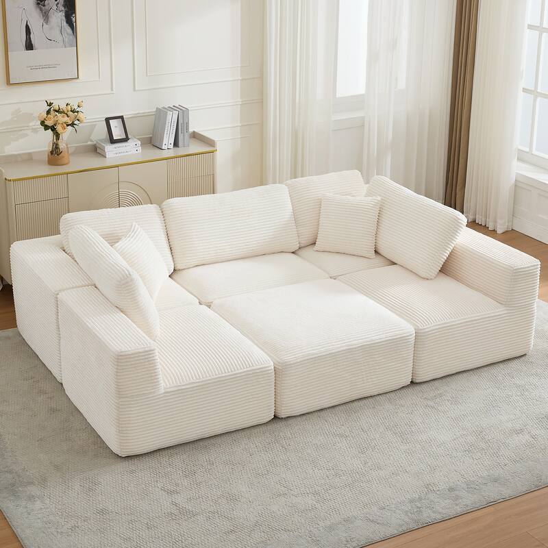 Oversized Chaise Lounge Sofa with Pillows