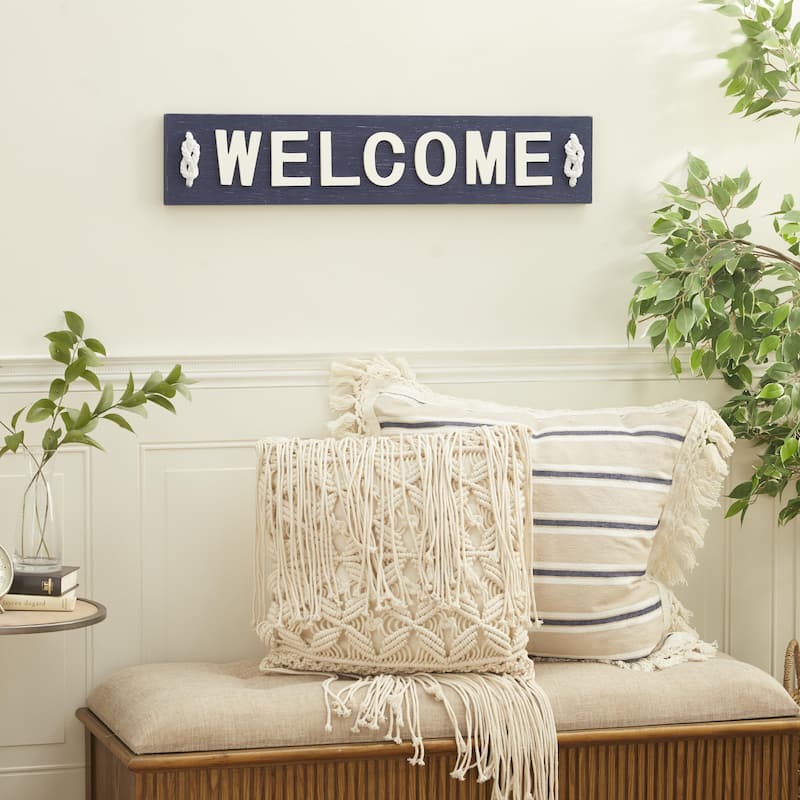 Wood Sign Wall Decor - Blue - Roche River Decor