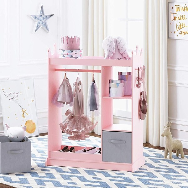 UTEX Kids Dress up Storage with Mirror 