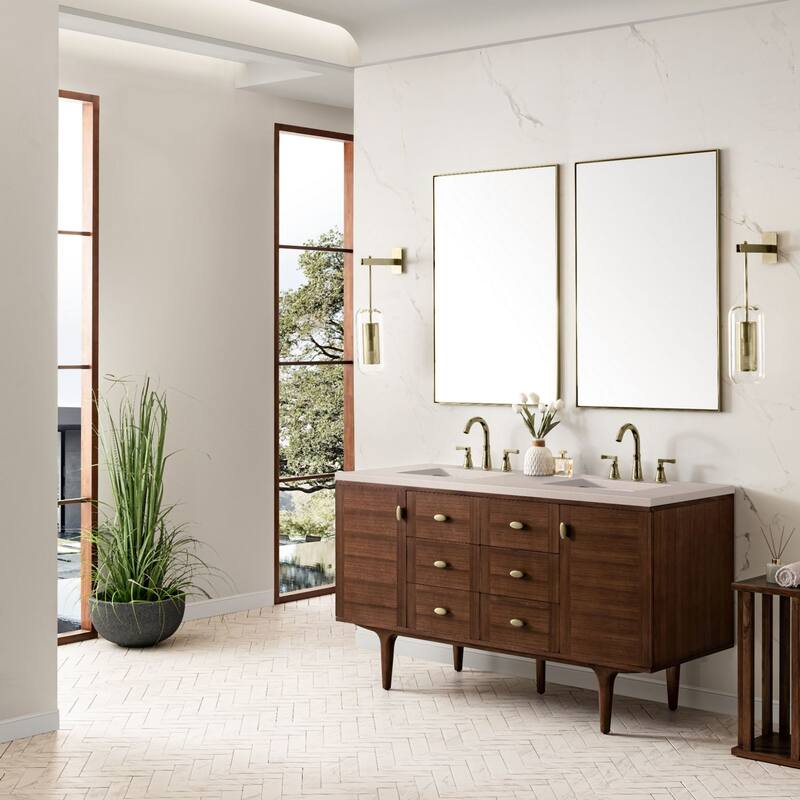 James Martin Vanities 670-V60D-3EMR Amberly 60" Free Standing or Wall