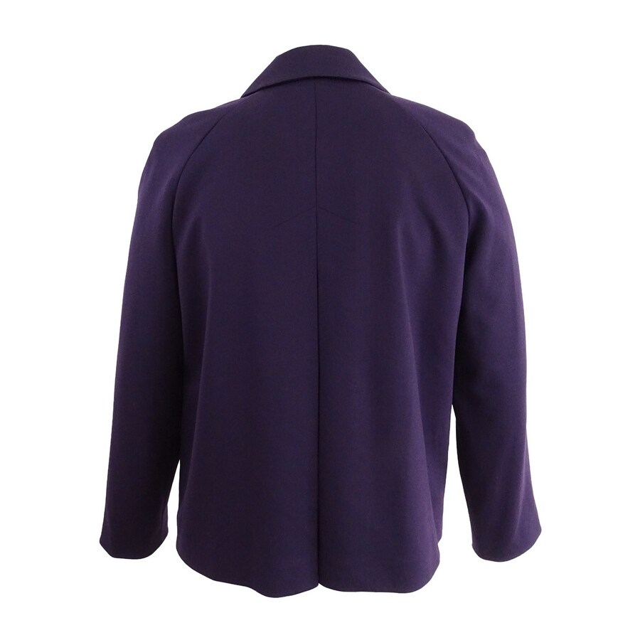 Shop Kasper Women S Two Button Pleated Blazer 14 Blackberry