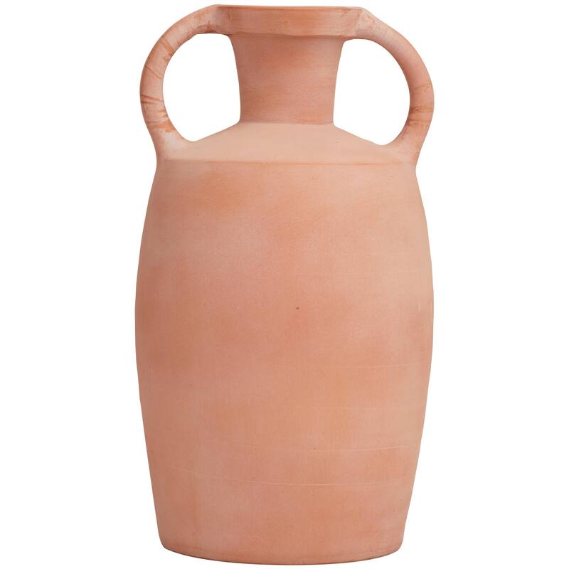 Orange Ceramic Terracotta Jug Decorative Vase with Handles