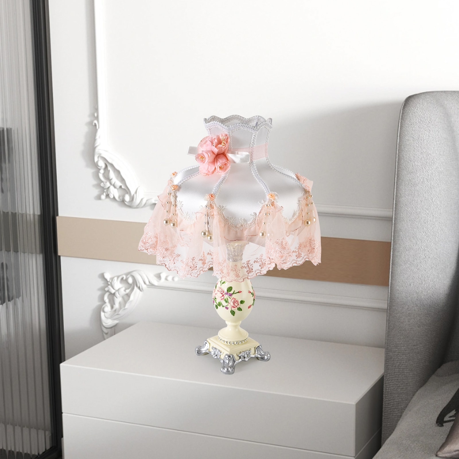 Pink Princess Style Stained Table Lamp On Sale Bed Bath Beyond 39885811
