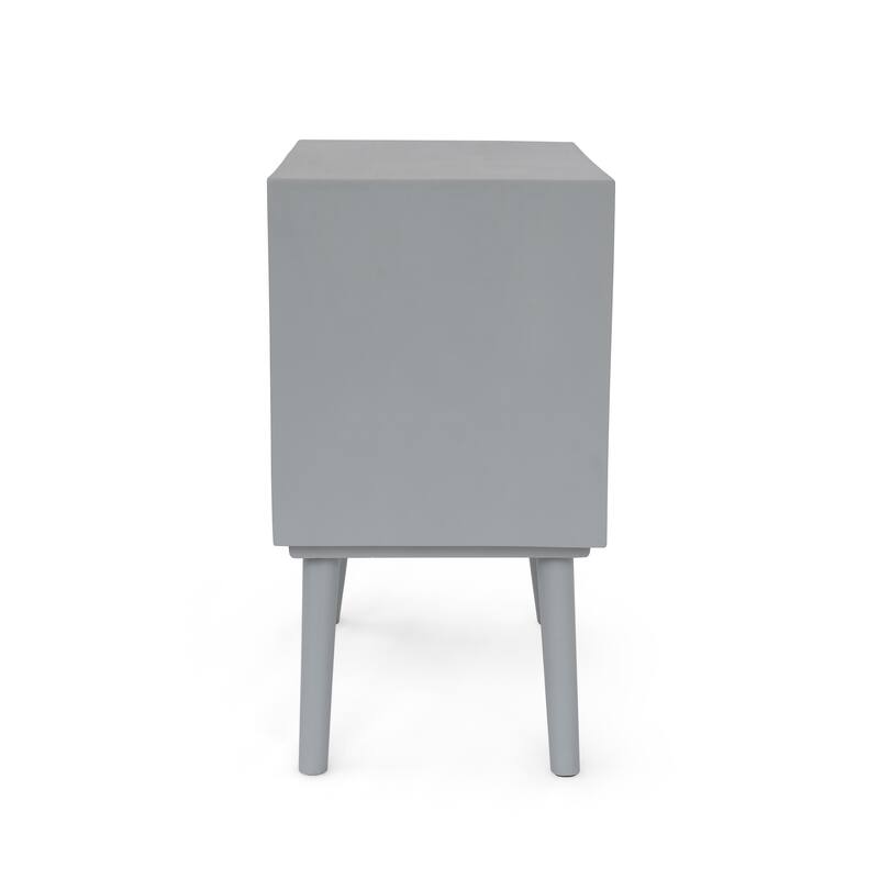 Handcrafted Mango Wood Cabinet with 2 Drawers, Boho and Mid-Century Style, Durable MDF Frame, 24" Tall