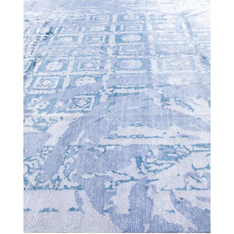 Modern One-of-a-Kind Hand-Knotted Area Rug - Purple, 9' 1" x 12' 3" - 9' 1" x 12' 3"