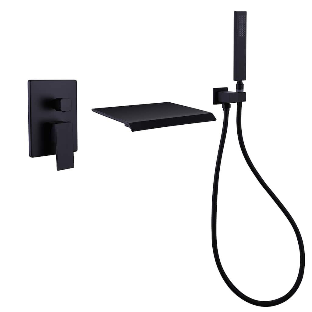 Single Handle Wall Mounted Roman Tub Faucet with Diverter and Handshower
