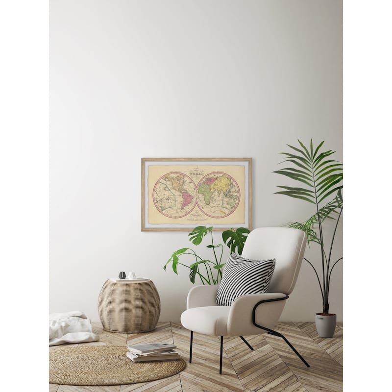 Vintage World Map Framed Print