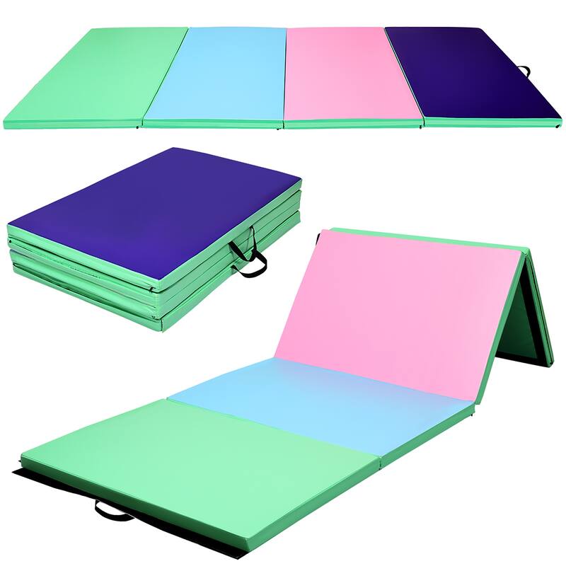 4'x10'x2'' Gymnastics Mat Folding Anti-Tear Gymnastics Panel Mats