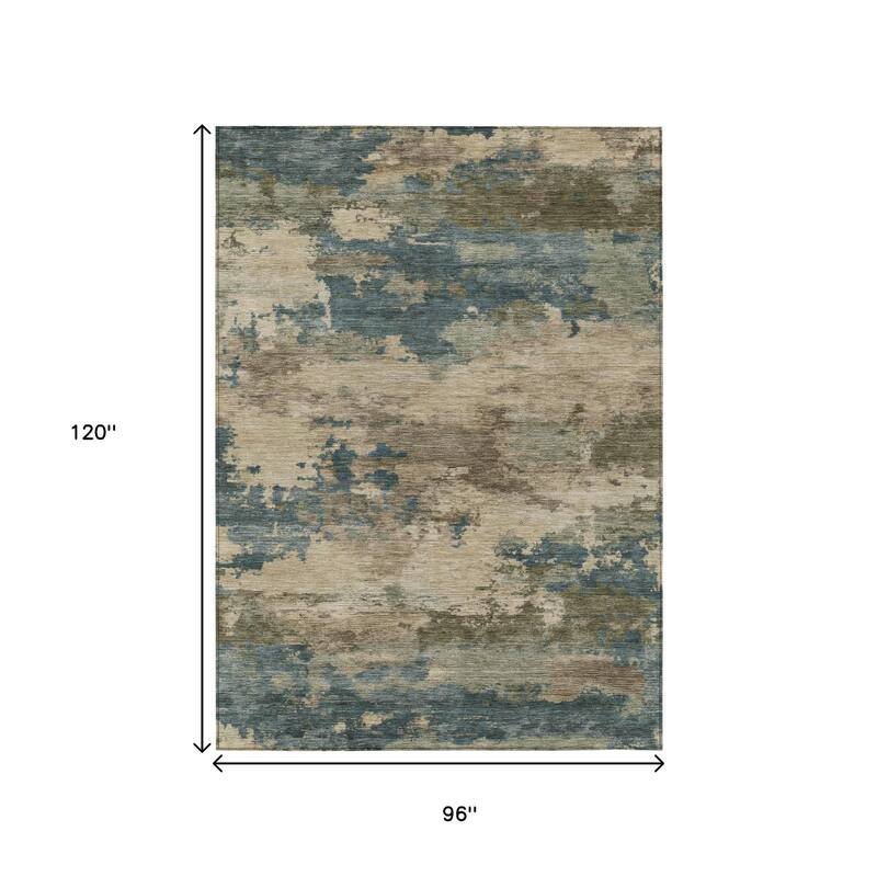 HomeRoots Abstract Transitional Rectangle Outdoor Rug
