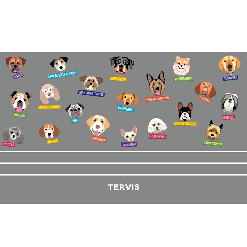 Tervis Traveler Flat Art Dogs Triple Walled Insulated Travel Tumbler, Stainless Steel - 20oz