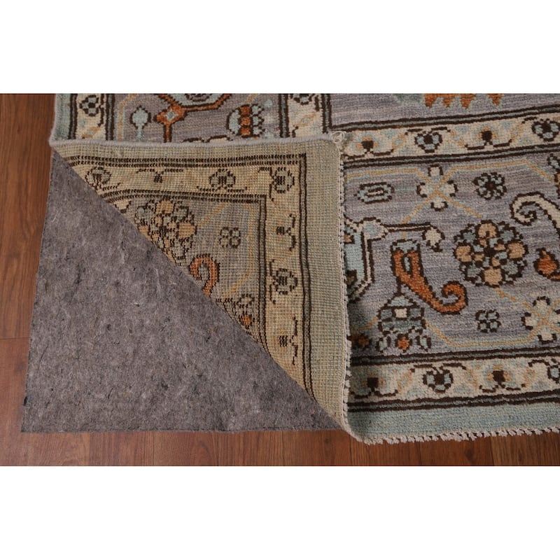 Light Blue Oushak Vegetable Dye Rug Hand-Knotted Oriental Wool Carpet - 8'5"x 10'2"