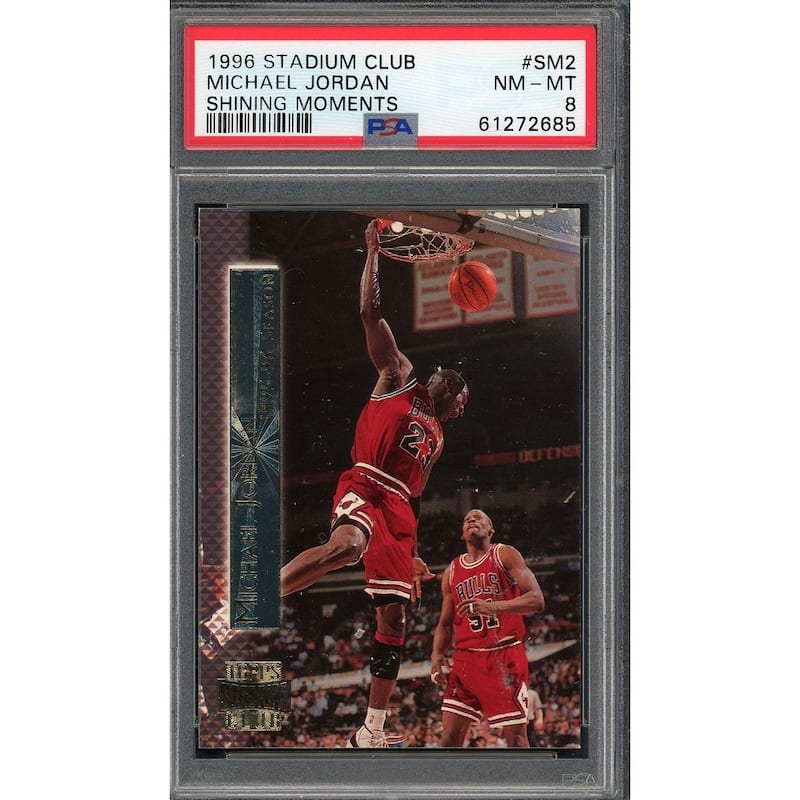 Michael Jordan 1996 Topps Stadium Club Basketball Card #SM2 Graded PSA 8 - 8'6" x 11'6"