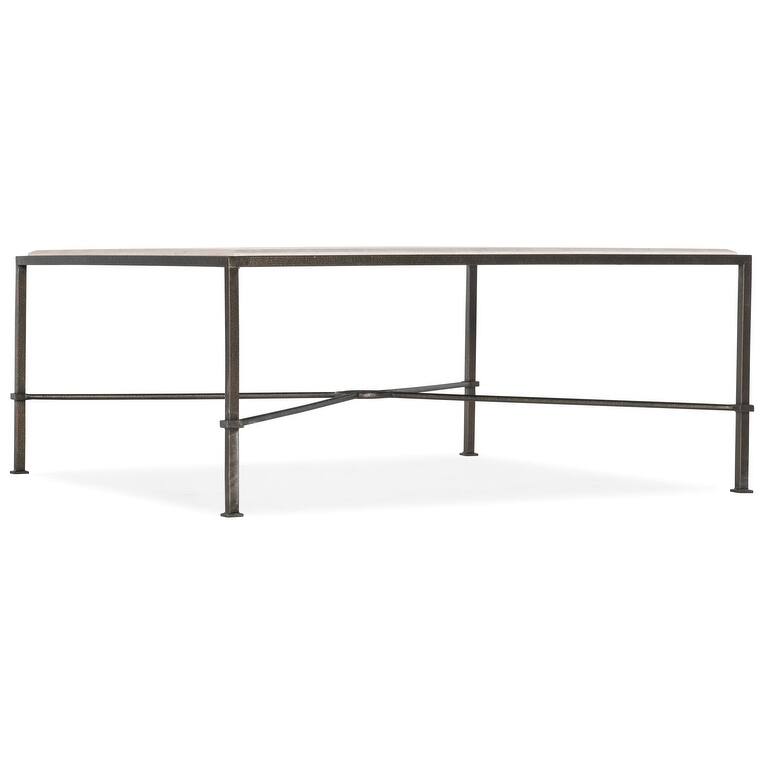 Hooker Furniture Modern Minimalist 42" Wide Marble Top Cocktail Coffee - Charcoal / Beige